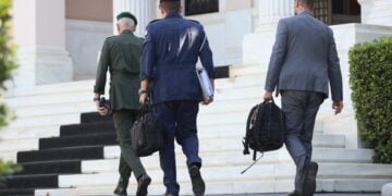 Συνεδρίαση υπό τον Κυριάκο Μητσοτάκη του Κυβερνητικού Συμβουλίου Εθνικής Ασφάλειας (ΚΥΣΕΑ) στο Μέγαρο Μαξίμου 
(φωτ.: Γιάννης Παναγόπουλος/ EUROKINISSI)