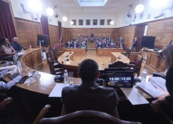 Εικόνα από τη συνεδρίαση της Εξεταστικής Επιτροπής για τη διερεύνηση όλων των ζητημάτων που έχουν ανακύψει σχετικά με τη λειτουργία του ΟΠΕΚΕΠΕ (φωτ.: Γιάννης Παναγόπουλος/ EUROKINISSI)