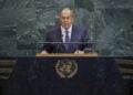 Ο Ρώσος υπουργός Εξωτερικών Σεργκέι Λαβρόφ μιλά στη Γενική Συνέλευση των Ηνωμένων Εθνών (φωτ.: EPA/Sarah Yenesel)