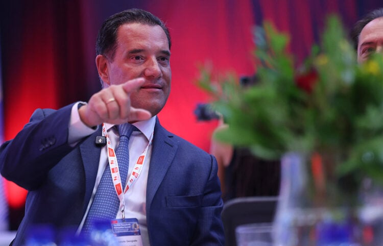 O Άδωνις Γεωργιάδης κατά τη διάρκεια του 5ου Economist Thessaloniki Metropolitan Summit (φωτ.: EUROKINISSI / Ραφαήλ Γεωργιάδης)