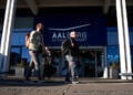 Η είσοδος του αεροδρομίου του Άλμποργκ, στη βόρεια Δανία (φωτ.: EPA / Bo Amstrup Denmark Out)