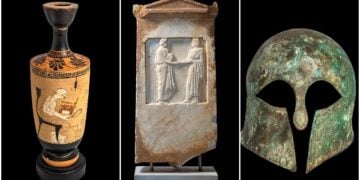 Τρία από τα ελληνικά τεχνουργήματα που είχε στην κατοχή του ο συλλέκτης (φωτ.: ΥΠΠΟ)