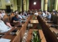 Στιγμιότυπο από τη συνάντηση Ελλήνων και Τούρκων αυτοδιοικητικών (φωτ.: ΑΠΕ-ΜΠΕ)