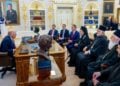 Στιγμιότυπο από τη συνάντηση του Οικουμενικού Πατριάρχη Βαρθολομαίου με τον Ντόναλντ Τραμπ στο Λευκό Οίκο (φωτ.: Αρχιεπισκοπή Αμερικής)