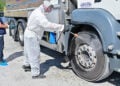 Στον απολυμαντικό σταθμό στο Μακρυχώρι Λάρισας. Παρασκευή 19 Σεπτεμβρίου 2025  (φωτ.: EUROKINISSI)