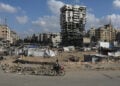Σκηνές εσωτερικά εκτοπισμένων Παλαιστινίων στη Λωρίδα της Γάζας (φωτ.: EPA / Mohammed Saber)