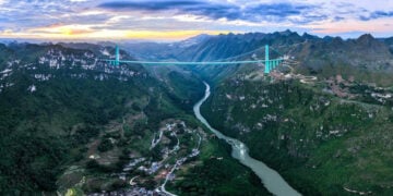 H Huajiang Grand Canyon Bridge (πηγή: Χ / China Xinhua News)