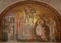 Η προσευχή της Αγίας Άννας και ο Ευαγγελισμός του Ιωακείμ. Ψηφιδωτό από το νάρθηκα του Καθολικού της Μονής Δαφνίου (πηγή: Εφορεία Αρχαιοτήτων Δυτικής Αττικής – efada.gr)