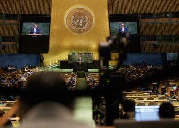 Ο Κυριάκος Μητσοτάκης στο βήμα του ΟΗΕ (φωτ.: Γραφείο Τύπου Πρωθυπουργού/Δημήτρης Παπαμήτσος)