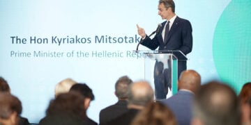 Ομιλία του Κυριάκου Μητσοτάκη στην εκδήλωση «Protecting Children in the Digital Age» (φωτ.: Γραφείο Τύπου Πρωθυπουργού / Δημήτρης Παπαμήτσος)