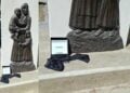 Το Μνημείο Γενοκτονίας στην Κω με την επιγραφή και το μαύρο μαντήλι που προστέθηκαν από άγνωστο (φωτ.:  facebook/Christos Topkaras)