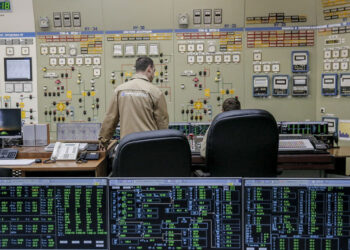 Εικόνα από το εσωτερικό του πυρηνικού σταθμού του Μικολάιφ (φωτ. αρχείου: EPA / Oleg Petrasyuk)
