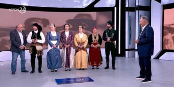 Στιγμιότυπο από την παρουσία των μελών του ΣΠΦΝΑ στο πλατό του Action24 (πηγή: glomex)
