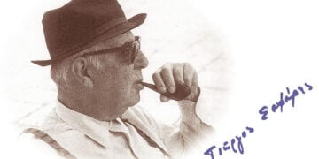 Το πρόσωπο και η υπογραφή του Γιώργου Σεφέρη σε συλλεκτική τηλεκάρτα (φωτ.: EUROKINISSI)