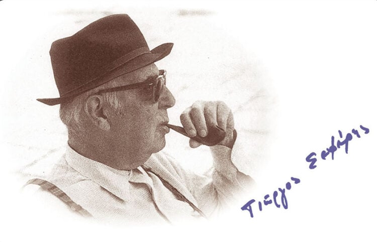 Το πρόσωπο και η υπογραφή του Γιώργου Σεφέρη σε συλλεκτική τηλεκάρτα (φωτ.: EUROKINISSI)