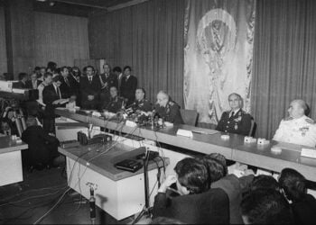 Συνέντευξη Τύπου στην Άγκυρα από τους πραξικοπηματίες, 12 Σεπτεμβρίου 1980 (φωτ.: Αρχείο Anadolu)