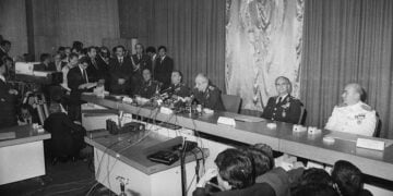 Συνέντευξη Τύπου στην Άγκυρα από τους πραξικοπηματίες, 12 Σεπτεμβρίου 1980 (φωτ.: Αρχείο Anadolu)