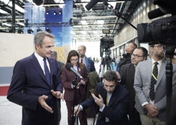 Δηλώσεις Κυριάκου Μητσοτάκη μετά το πέρας των εργασιών της Ευρωπαϊκής Πολιτικής Κοινότητας στην Κοπεγχάγη (φωτ.: Γραφείο Τύπου πρωθυπουργού/Δημήτρης Παπαμήτσος)