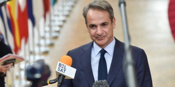 Ο Κυριάκος Μητσοτάκης στις Βρυξέλλες, για τη Σύνοδο του Ευρωπαϊκού Συμβουλίου. 23 Οκτωβρίου 2025 (φωτ.: European Union)