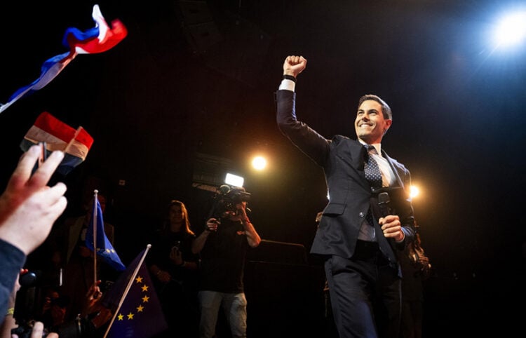 Ο αρχηγός του κόμματος D66, Rob Jetten (φωτ.: EPA / Robin Utrecht)