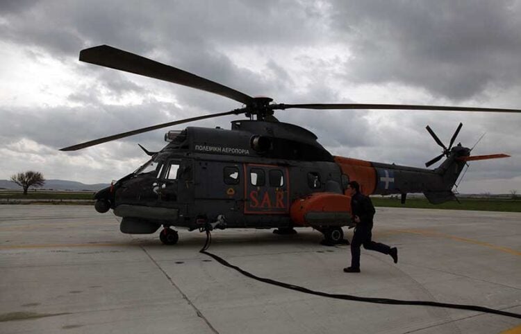 Super Puma της Πολεμικής Αεροπορίας
στην 130 ΣΜ στο αεροδρόμιο της Λήμνου (φωτ.: EUROKINISSI / Βάιος Χασιαλής)
