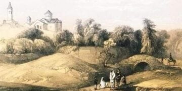 Χαρακτικό του 1857, που απεικονίζει την Αγία Σοφία Τραπεζούντας (πηγή: it.pinterest.com/pin/723038915209436276/)