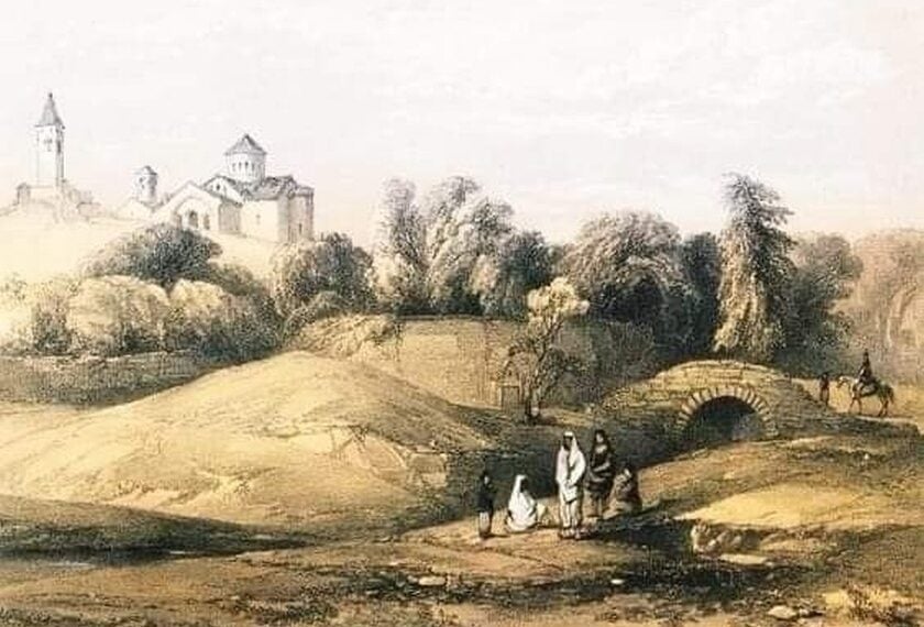 Χαρακτικό του 1857, που απεικονίζει την Αγία Σοφία Τραπεζούντας (πηγή: it.pinterest.com/pin/723038915209436276/)