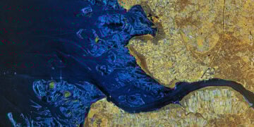 Το δέλτα του ποταμού Έλβα (πηγή: esa.int)