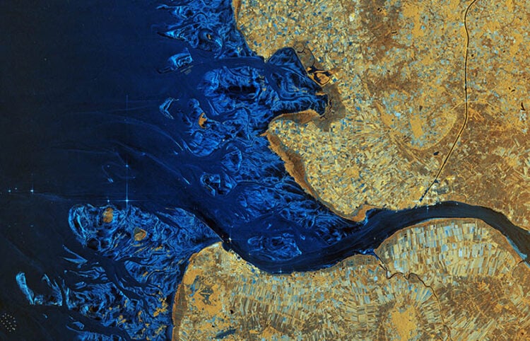 Το δέλτα του ποταμού Έλβα (πηγή: esa.int)