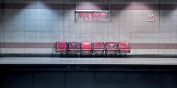 Εικόνα από τον σταθμό «Νέος Κόσμος» του μετρό (φωτ.: Γιώργος Κονταρίνης/ EUROKINISSI)