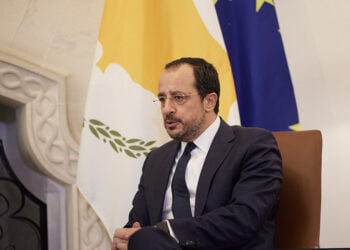 Ο Νίκος Χριστοδουλίδης το Προεδρικό Μέγαρο στη Λευκωσία (φωτ.: Γραφείο Τύπου Πρωθυπουργού / Δημήτρης Παπαμήτσος)