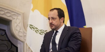 Ο Νίκος Χριστοδουλίδης το Προεδρικό Μέγαρο στη Λευκωσία (φωτ.: Γραφείο Τύπου Πρωθυπουργού / Δημήτρης Παπαμήτσος)