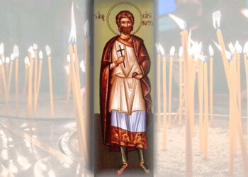 Στο μέσο, αγιογραφημένος ο Άγιος Ειρήναρχος