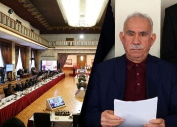 Αριστερά η τουρκική Εθνοσυνέλευση και δεξιά ο Αμπντουλάχ Οτζαλάν (φωτ.: rudaw.net)