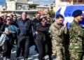 Κηδεία του 19χρονου ΕΠΟΠ Ραφαήλ Γαλυφιανάκη, ο οποίος σκοτώθηκε από έκρηξη χειροβομβίδας κατά τη διάρκεια άσκησης στην Αφάντου της Ρόδου, από τον Ιερό Ναό Αγίου Τίτου στο Τυμπάκι Ηρακλείου στην Κρήτη, Παρασκευή 28 Νοεμβρίου 2025. (φωτ.: Στέφανος Ραπάνης/EUROKINISSI)