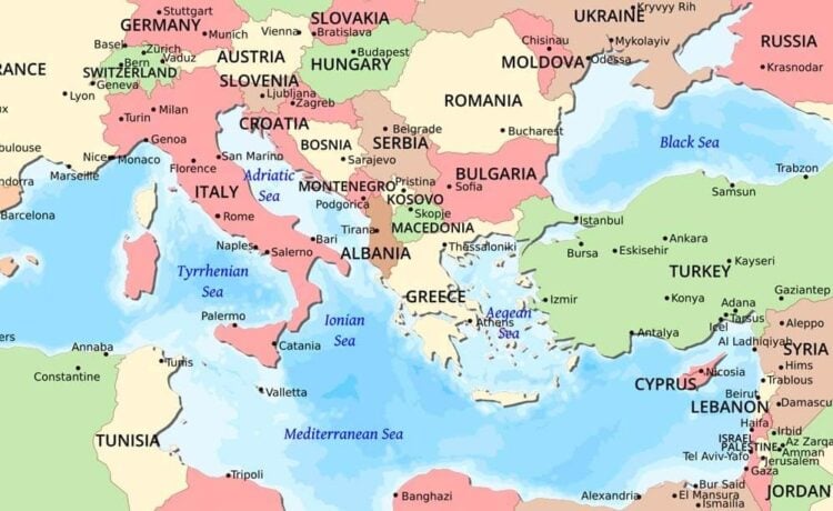 (Πηγή: freeworldmaps.net/europe/mediterranean)