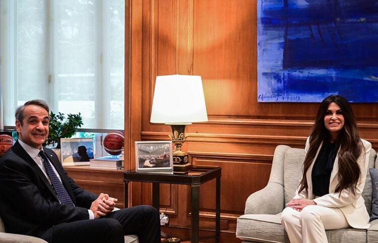 Η Κίμπερλι Γκιλφόιλ στο Μέγαρο Μαξίμου (φωτ.: EUROKINISSI / Τατιάνα Μπόλαρη)