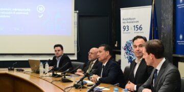 Στιγμιότυπο από την παρουσίαση των ψηφιακών εργαλείων (φωτ.: EUROKINISSI/Τατιάνα Μπόλαρη)