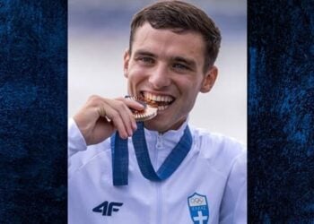 Ο Πέτρος Γκαϊδατζής με το χάλκινο ολυμπιακό μετάλλιο (φωτ.: instagram/petros_gkaidatzis)