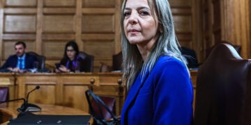 H Πόπη Σεμερτζίδου, στην εξεταστική επιτροπή της Βουλής για το σκάνδαλο του ΟΠΕΚΕΠΕ (φωτ.: EUROKINISSI / Σωτήρης Δημητρόπουλος)