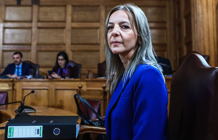 H Πόπη Σεμερτζίδου, στην εξεταστική επιτροπή της Βουλής για το σκάνδαλο του ΟΠΕΚΕΠΕ (φωτ.: EUROKINISSI / Σωτήρης Δημητρόπουλος)