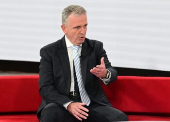 Ο Γρηγόρης Σκλήκας στο ΟΤ Forum με θέμα «Ένα Νέο Παραγωγικό Πρότυπο – "Ελλάδα 2030», Τρίτη 3 Δεκεμβρίου 2024 (φωτ.: EUROKINISSI / Τατιάνα Μπόλαρη)