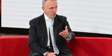 Ο Γρηγόρης Σκλήκας στο ΟΤ Forum με θέμα «Ένα Νέο Παραγωγικό Πρότυπο – "Ελλάδα 2030», Τρίτη 3 Δεκεμβρίου 2024 (φωτ.: EUROKINISSI / Τατιάνα Μπόλαρη)