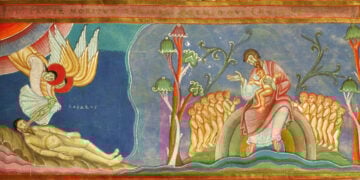 Απεικόνιση της παραβολής του πλουσίου με τον φτωχό Λάζαρο σε μικρογραφία κώδικα (πηγή: commons.wikimedia.org)