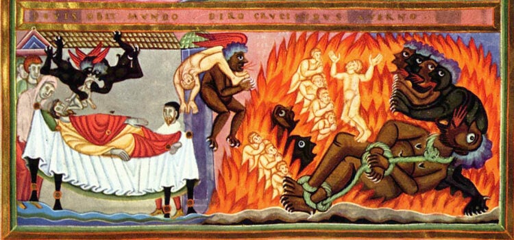 Το τρίτο μέρος της απεικόνισης της παραβολής του πλουσίου με τον φτωχό Λάζαρο σε μικρογραφία κώδικα (πηγή: commons.wikimedia.org)