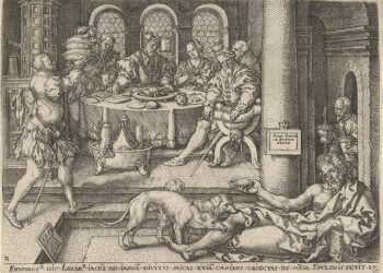 Ο Λάζαρος στην πύλη του πλουσίου, διά χειρός Heinrich Aldegrever (πηγή: Metropolitan Museum of Art / commons.wikimedia.org)