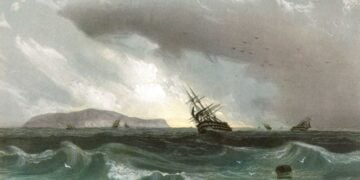 Το Νησί του Αχιλλέα ζωγραφισμένο από τον Κάρλο Μποσόλι, το 1856 (πηγή: commons.wikimedia.org/wiki/File:Snake_Island_by_Carlo_Bossoli,_1856)