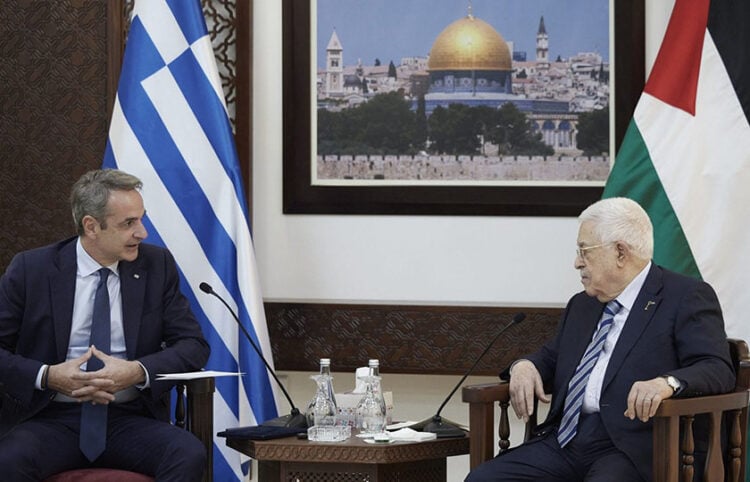 Συνάντηση Αμπάς-Μητσοτάκη στη Ραμάλα, 22 Δεκεμβρίου 2025 (φωτ.: Γραφείο Τύπου Πρωθυπουργού)