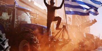 Συλλαλητήριο αγροτών και κτηνοτρόφων στο λιμάνι της Θεσσαλονίκης, Παρασκευή 12 Δεκεμβρίου 2025 (φωτ.: ΑΠΕ-ΜΠΕ / Αχιλλέας Χήρας)