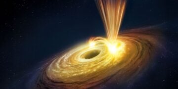 Καλλιτεχνική απεικόνιση της μαύρης τρύπας του γαλαξία NGC 3783 (φωτ.: ESA)